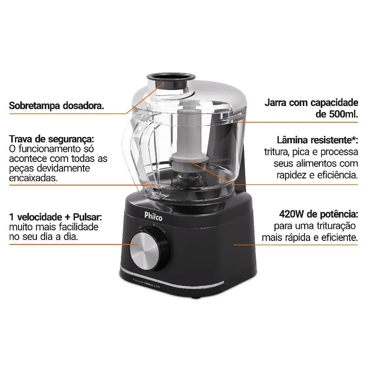 Processador Philco 420W Jarra para 500ml PMN04A