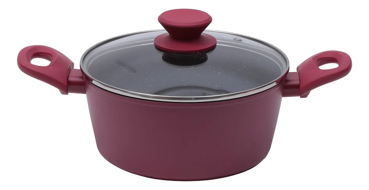 Jogo de panelas de cozinha Mimo Style Cook Fundo de Tripla Indução com 10 peças de alumínio