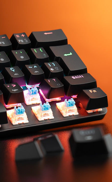 Teclado Mecanico Gamer TGT Sherman Compacto, Rainbow, ABNT2, Switch Azul, Preto, TGT-SHTKL-RBW01