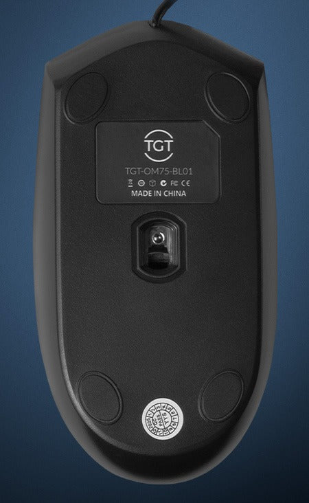 Mouse Office TGT OM75, 1200DPI, 3 Botoes, Preto, TGT-OM75-BL01