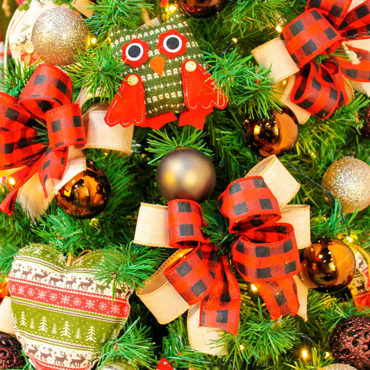 Kit Decoração para Árvore de Natal Rústico 120cm Merita 01/120