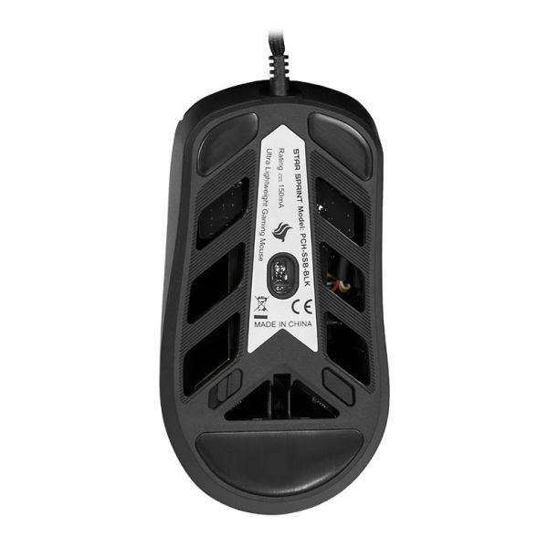 Mouse Gamer Pichau Star Sprint, Ultra Leve 46g, 26000DPI, 5 Botoes, 1000Hz, PAW3395, Preto, PCH-SSB-BLK