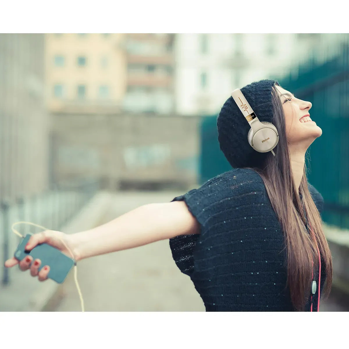 Fone de Ouvido Philco PFO02G Wave Flat