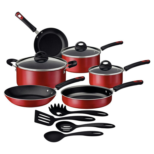 Kit Cozinha Tramontina Everyday em Alumínio com Revestimento Interno em Antiaderente Starflon Max e Externo Siliconado Vermelho 10 Peças