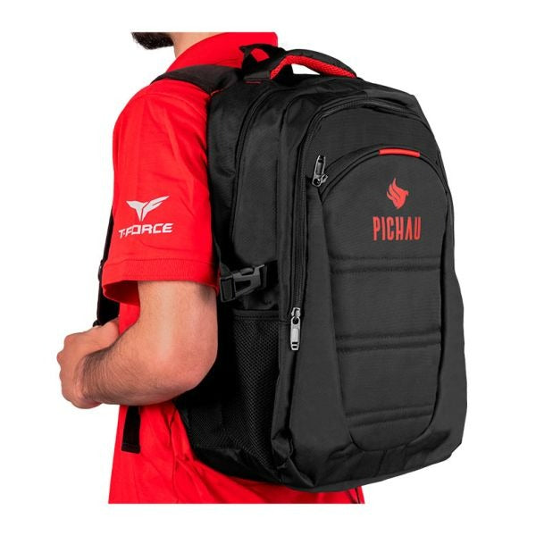 Mochila Pichau Asterion, Preto e Vermelho, PG-ASTE-BK01