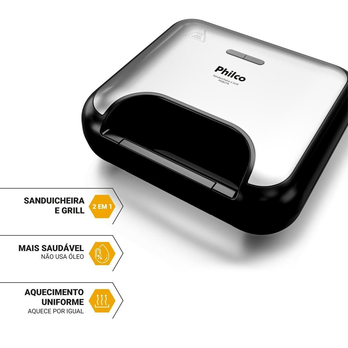 Sanduicheira e Grill Philco Inox 2 em 1 PGR27A 750W