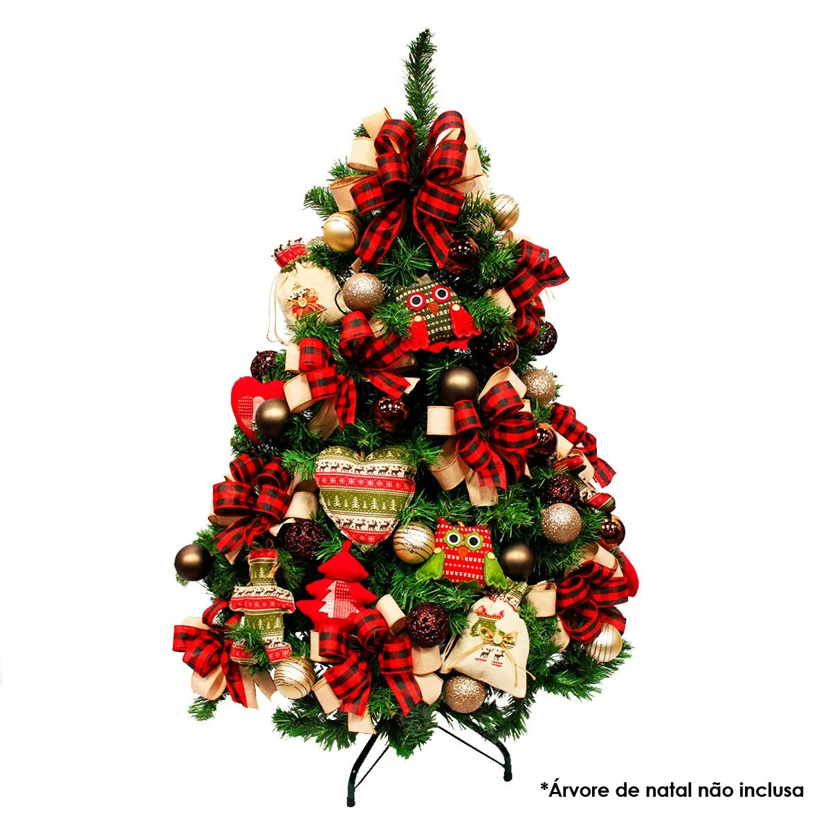 Kit Decoração para Árvore de Natal Rústico 120cm Merita 01/120