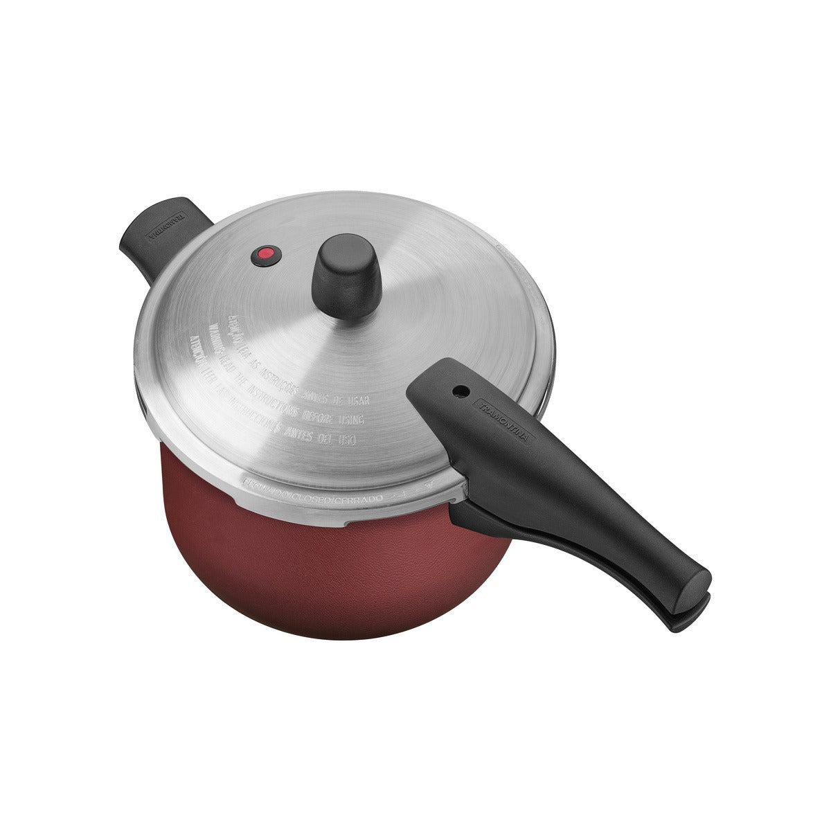 Panela de Pressão Tramontina Vancouver em Alumínio com Revestimento Interno e Externo Antiaderente Starflon Max Preto / Vermelho20 cm 3 L