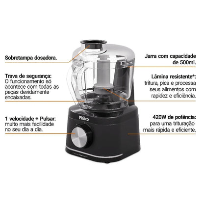 Processador Philco 420W Jarra para 500ml PMN04A