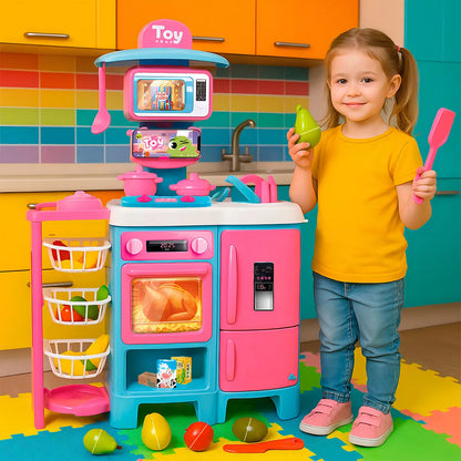 Cozinha Infantil Completa Mega Toy Chef Sai Água E Talheres