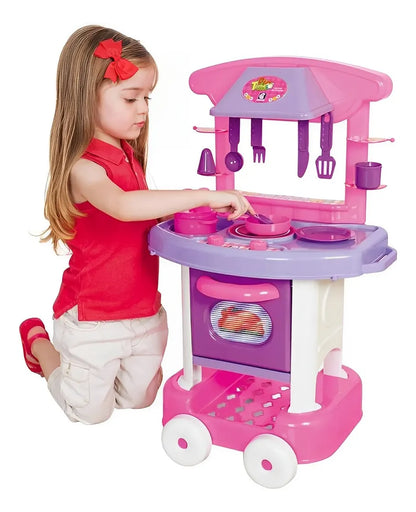 Cozinha Infantil Completa Play Time Cotiplás Azul e Rosa