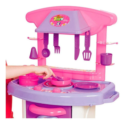 Cozinha Infantil Completa Play Time Cotiplás Azul e Rosa