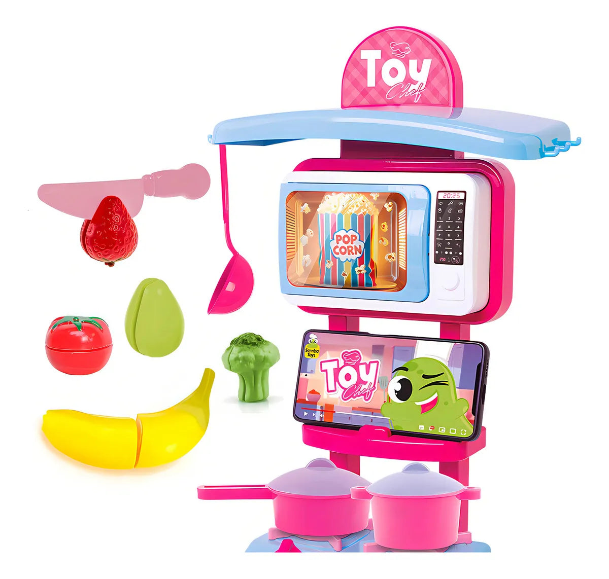 Cozinha Infantil Completa Mega Toy Chef Sai Água E Talheres