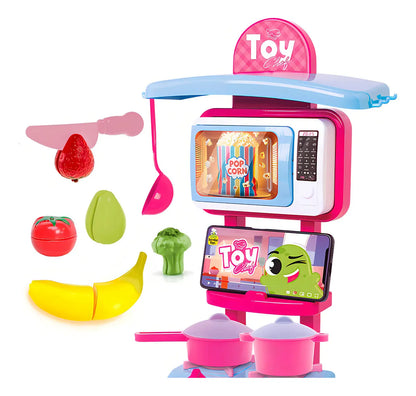 Cozinha Infantil Completa Mega Toy Chef Sai Água E Talheres