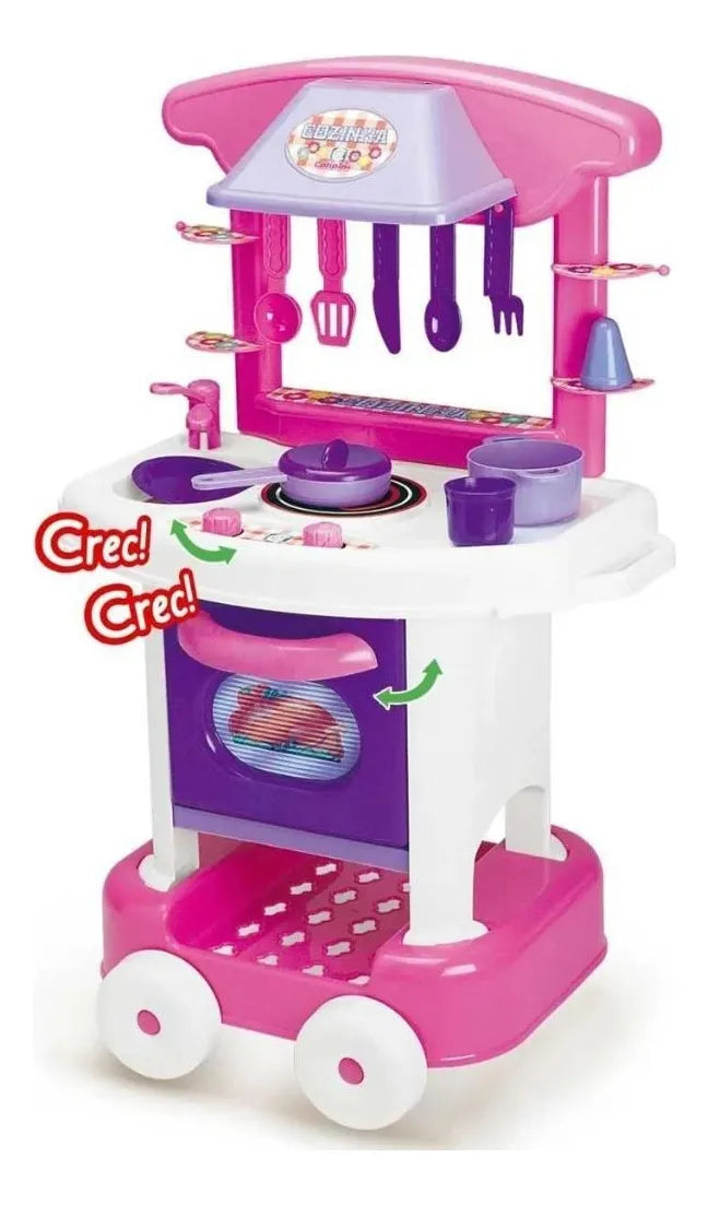 Cozinha Infantil Completa Play Time Cotiplás Azul e Rosa