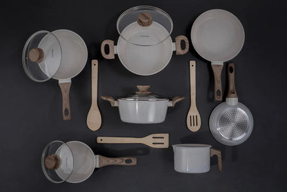 Jogo de panelas de cozinha Mimo Style Cook Fundo de Tripla Indução com 10 peças de alumínio