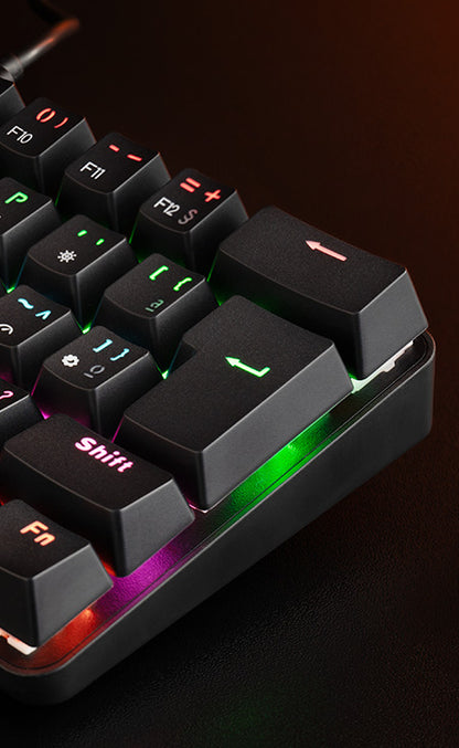 Teclado Mecanico Gamer TGT Sherman Compacto, Rainbow, ABNT2, Switch Azul, Preto, TGT-SHTKL-RBW01