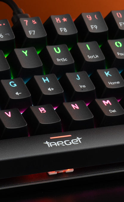 Teclado Mecanico Gamer TGT Sherman Compacto, Rainbow, ABNT2, Switch Azul, Preto, TGT-SHTKL-RBW01