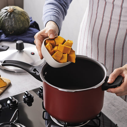 Panela de Pressão Tramontina Vancouver Effect em Alumínio com Revestimento Interno e Externo em Antiaderente Starflon Max Vermelho 20 cm 4,5 L