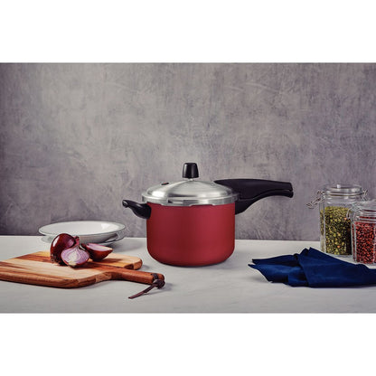 Panela de Pressão Tramontina Vancouver Effect em Alumínio com Revestimento Interno e Externo em Antiaderente Starflon Max Vermelho 20 cm 4,5 L