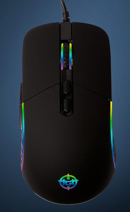 Mouse Gamer TGT GM75, Rainbow, 3600DPI, 6 Botoes, Preto, TGT-GM75-BL01