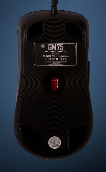 Mouse Gamer TGT GM75, Rainbow, 3600DPI, 6 Botoes, Preto, TGT-GM75-BL01