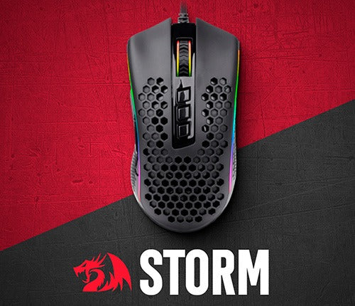 Mouse Gamer Redragon Storm RGB 12400DPI Preto, M808-RGB