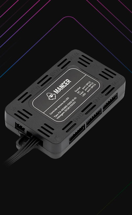 Kit Ventoinhas Mancer Z100 RGB 3x120mm + Controladora, MCR-Z10RGB-01