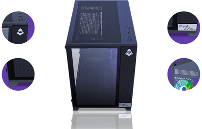 Gabinete Gamer Mancer CV100 Purple Edition, Mid-Tower, Lateral De Vidro, Com 3 Fans, Preto, MCR-CV100-PEB