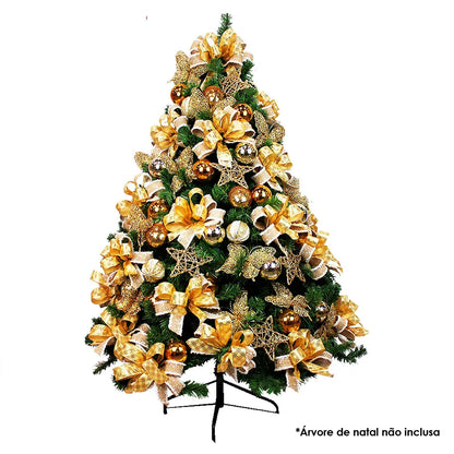 Kit Decoração para Árvore de Natal Ouro 150cm Merita 05/150