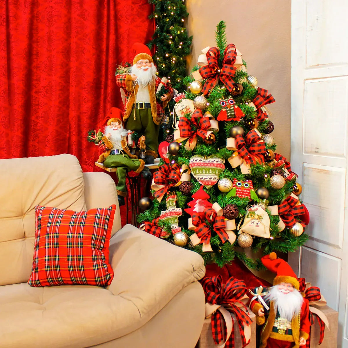 Kit Decoração para Árvore de Natal Rústico 120cm Merita 01/120