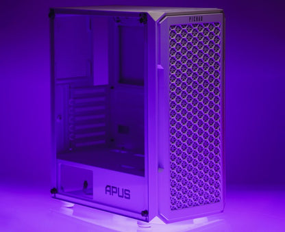 Gabinete Gamer Pichau Apus White, Mid-Tower, Lateral de Vidro Temperado, Com 3 Fans, Branco, PG-APS-WHT01