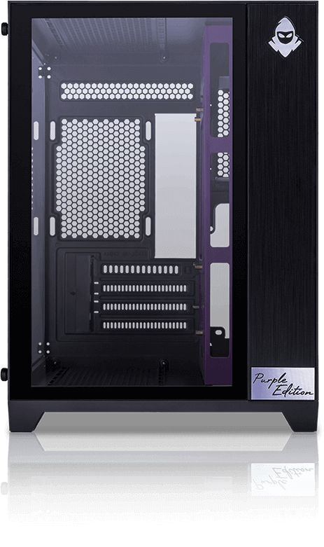 Gabinete Gamer Mancer CV100 Purple Edition, Mid-Tower, Lateral De Vidro, Com 3 Fans, Preto, MCR-CV100-PEB