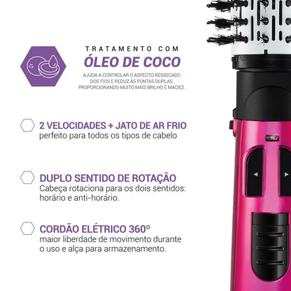 Escova Rotativa Philco 1100W 2 rotações Beauty Shine PEC03R