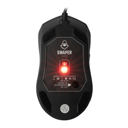 Mouse Gamer Mancer Swaper, RGB, 7200DPI, 5 Botoes, Preto, MCR-SWPR-BL01