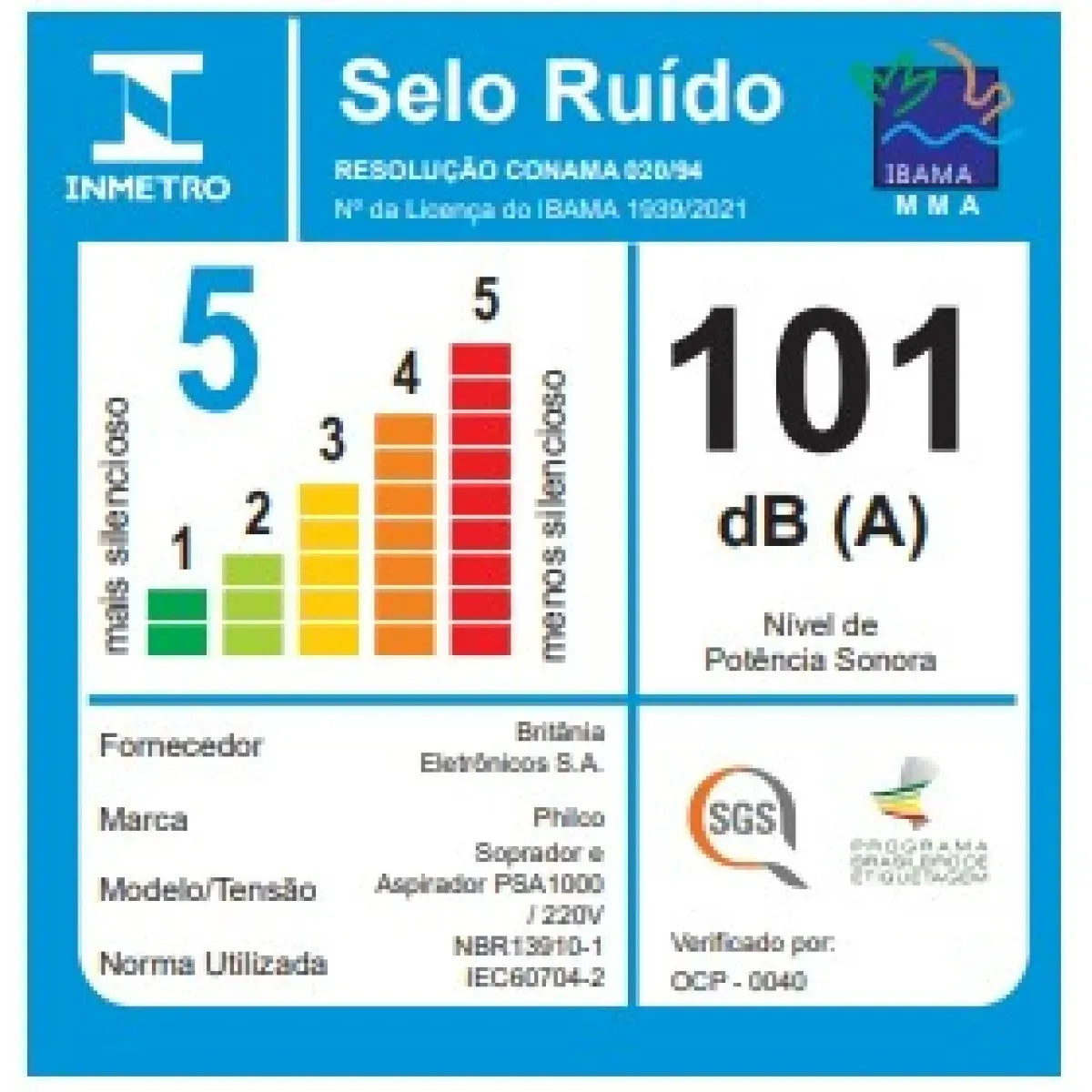 Soprador e Aspirador Philco PSA1000 275Km/h 16000RPM 830W