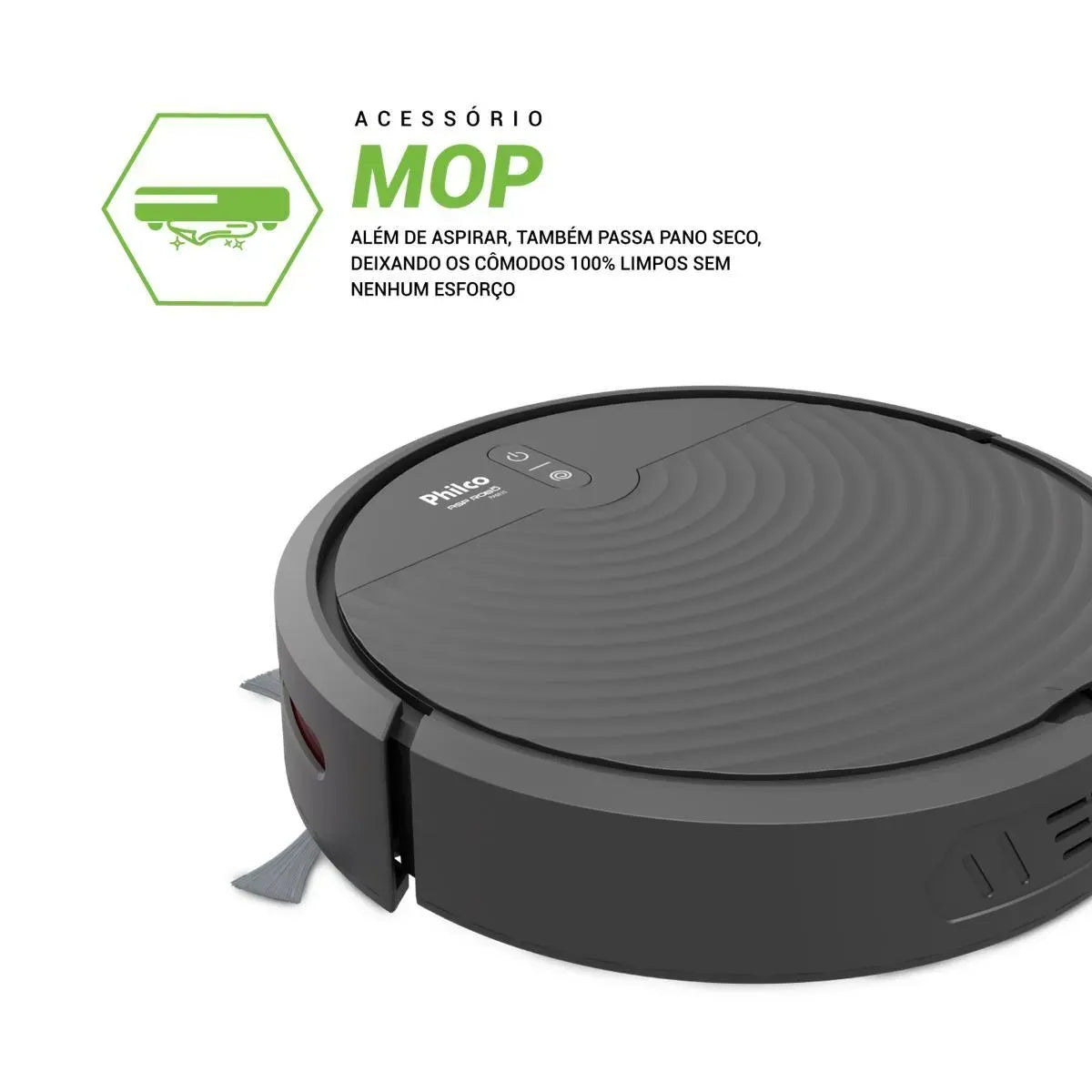 Aspirador Robô Philco Função MOP Seco Antiqueda PASE10