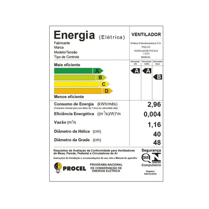 Ventilador de Coluna Philco 6 Pás 175W PVC41A