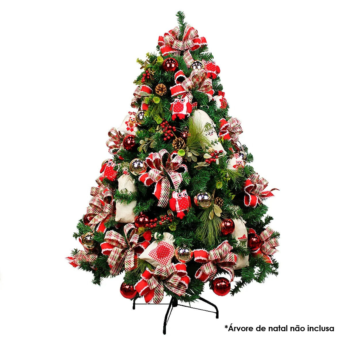 Kit Decoração para Árvore de Natal Rústico 150cm Merita 15/150