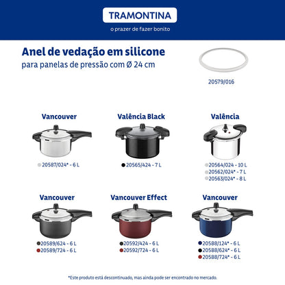 Anel de Vedação para Panela de Pressão Tramontina Vancouver, Valência e Valência Black em Silicone 24 cm