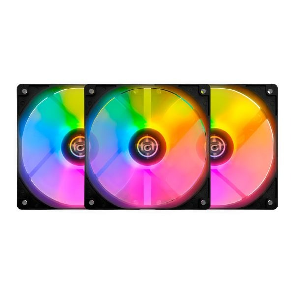 Kit Ventoinhas TGT Striker, Rainbow, 3x120mm, TGT-STK3-BLRBW