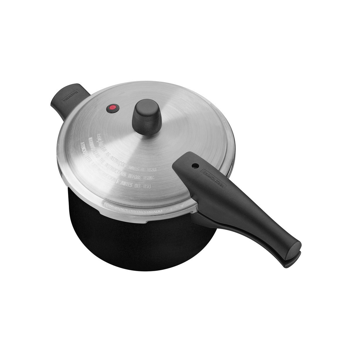 Panela de Pressão Tramontina Vancouver em Alumínio com Revestimento Interno e Externo Antiaderente Starflon Max Preto / Vermelho20 cm 3 L