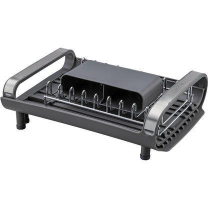 Escorredor de Louça míni Tramontina Plurale em Aço Inox com Secador e Porta Talheres Grafite