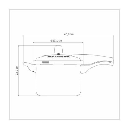 Panela de Pressão Tramontina Vancouver Effect em Alumínio com Revestimento Interno e Externo em Antiaderente Starflon Max Vermelho 20 cm 4,5 L